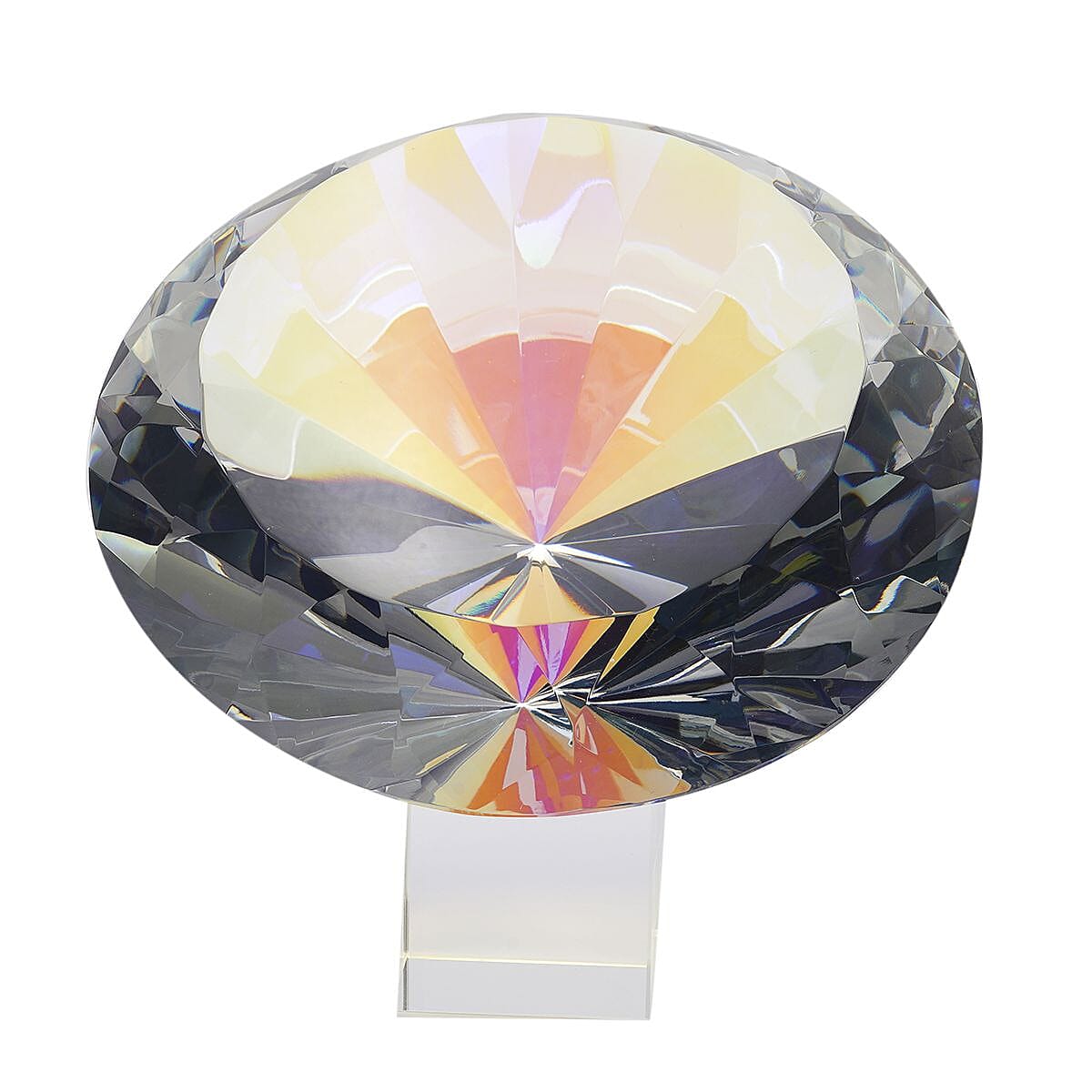 Set of Diamond Shaped Crystal, a Cube Base and a Pair of Gloves - AB Colour (Transparent) 7189122 1