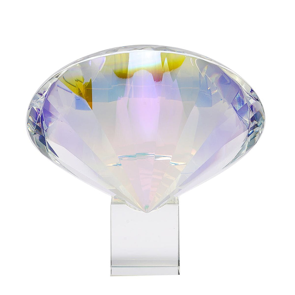 Set of Diamond Shaped Crystal, a Cube Base and a Pair of Gloves - AB Colour (Transparent)