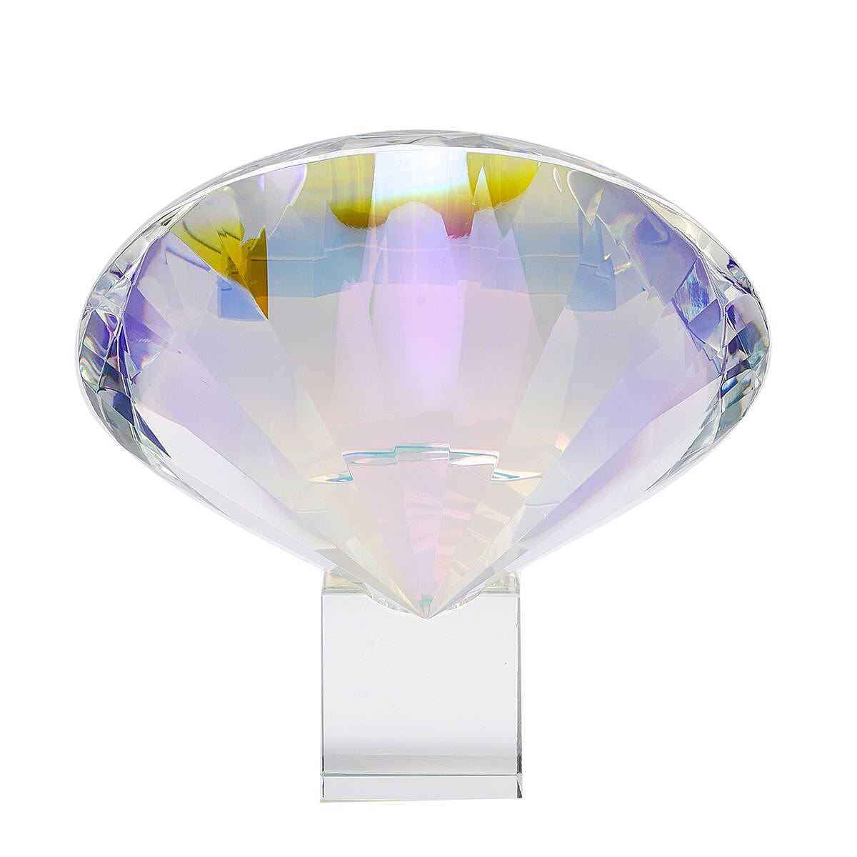 Set of Diamond Shaped Crystal, a Cube Base and a Pair of Gloves - AB Colour (Transparent) 7189122 2