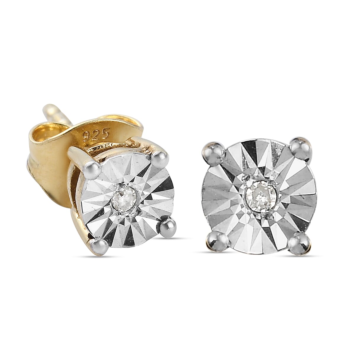 Set of 2 Diamond Stud Earrings and Pendant with Chain in Sterling Silver 3194508 7