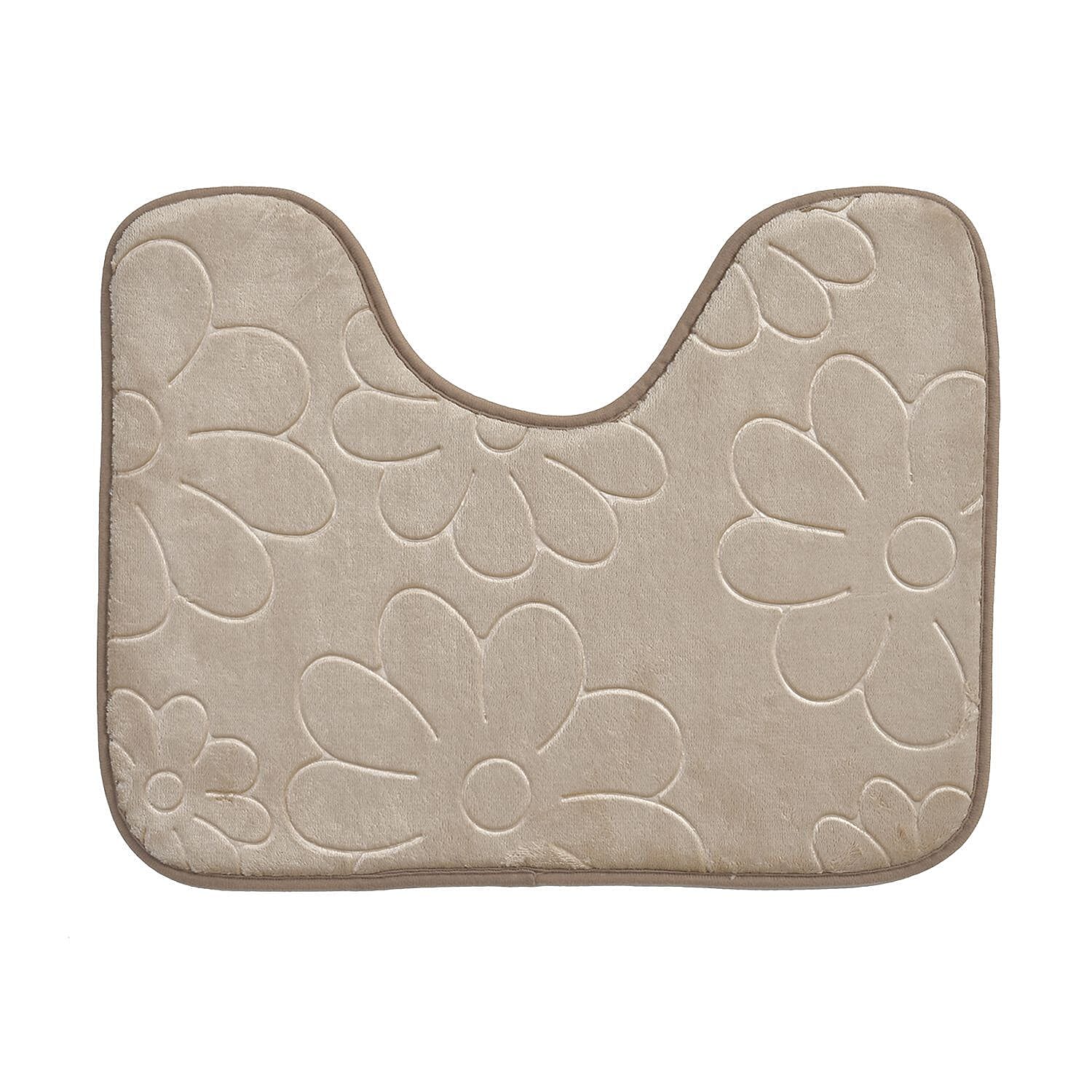 Set of 2 Extra Strong Anti-Slip Bathmat and Toilet Rug - Taupe 7163923 6