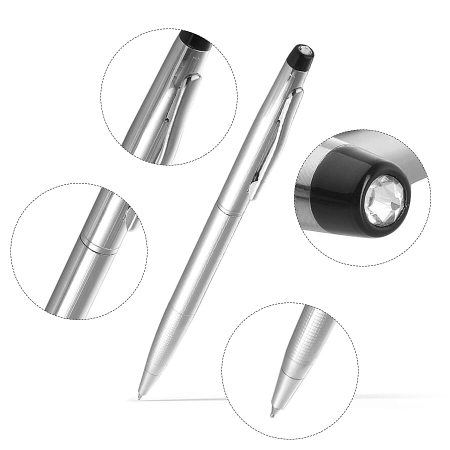 Set of 2 Finest Austrian Crystal Pens - Grey 6347268 5