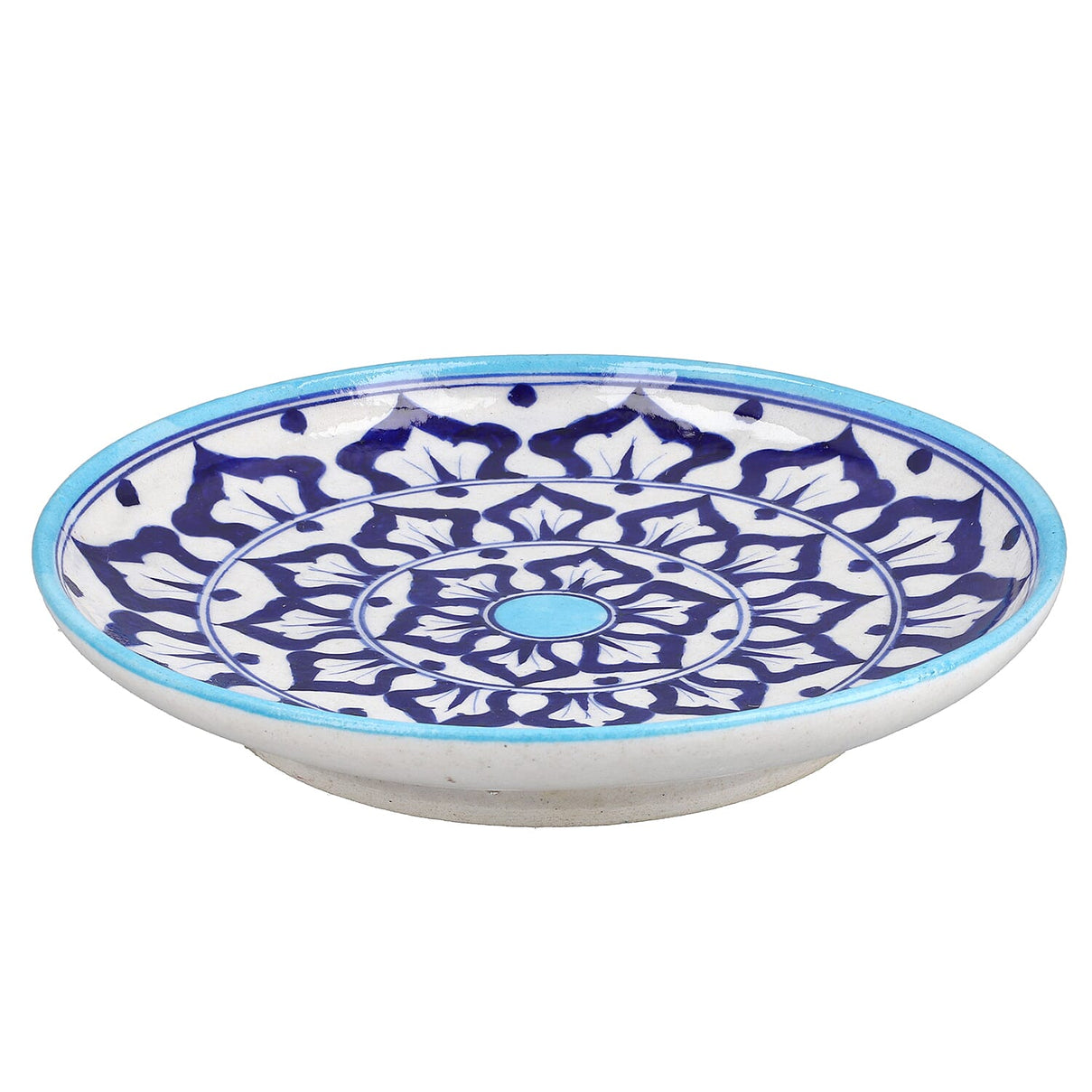 Set of 4 Hand Painted Ceramic Plates for Kitchen appliances and Home dÃ©cor - Blue and White 6320945 6