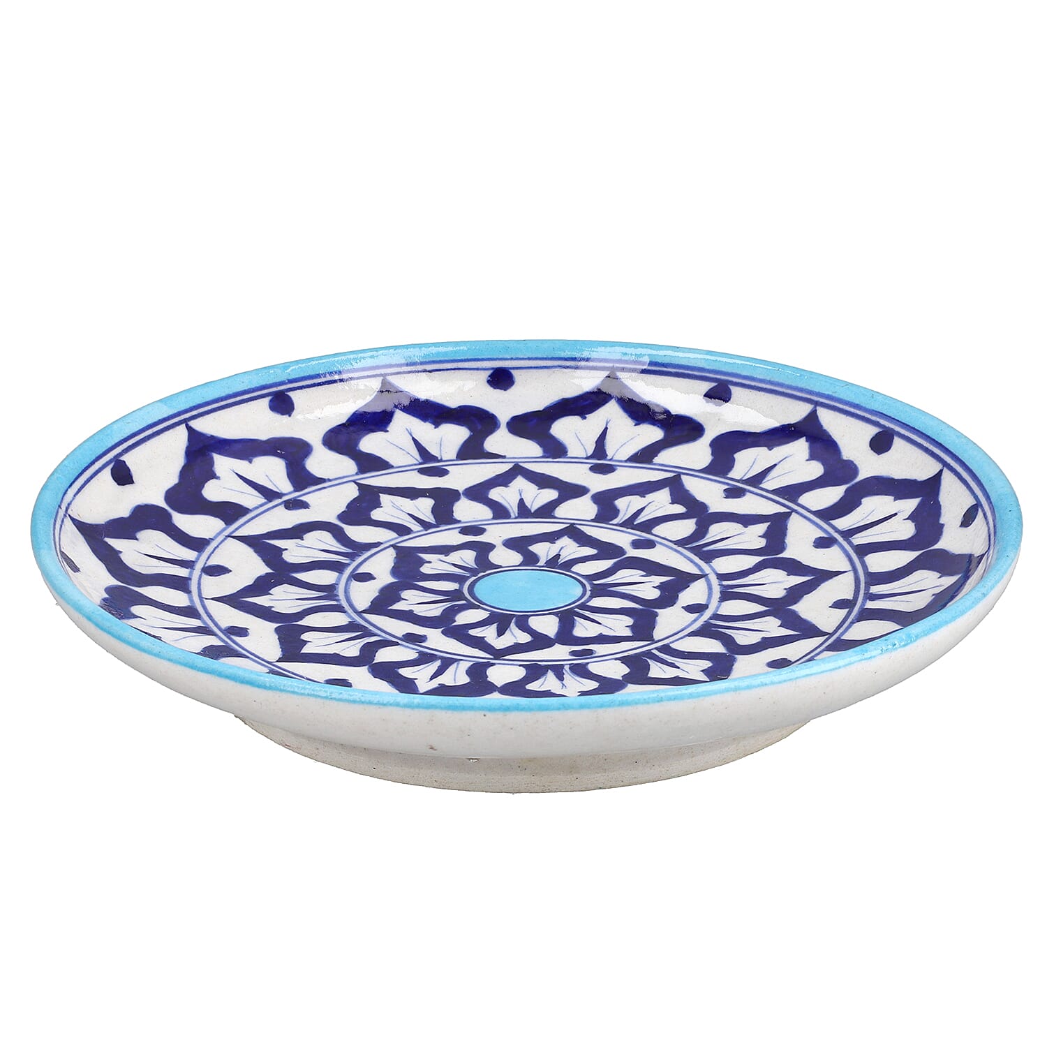 Set of 4 Hand Painted Ceramic Plates for Kitchen appliances and Home dÃ©cor - Blue and White 6320945 6