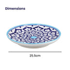 Jaipur Blue - Set of 4 Hand Painted Ceramic Plates (Size 25 Cm) - Blue & White
