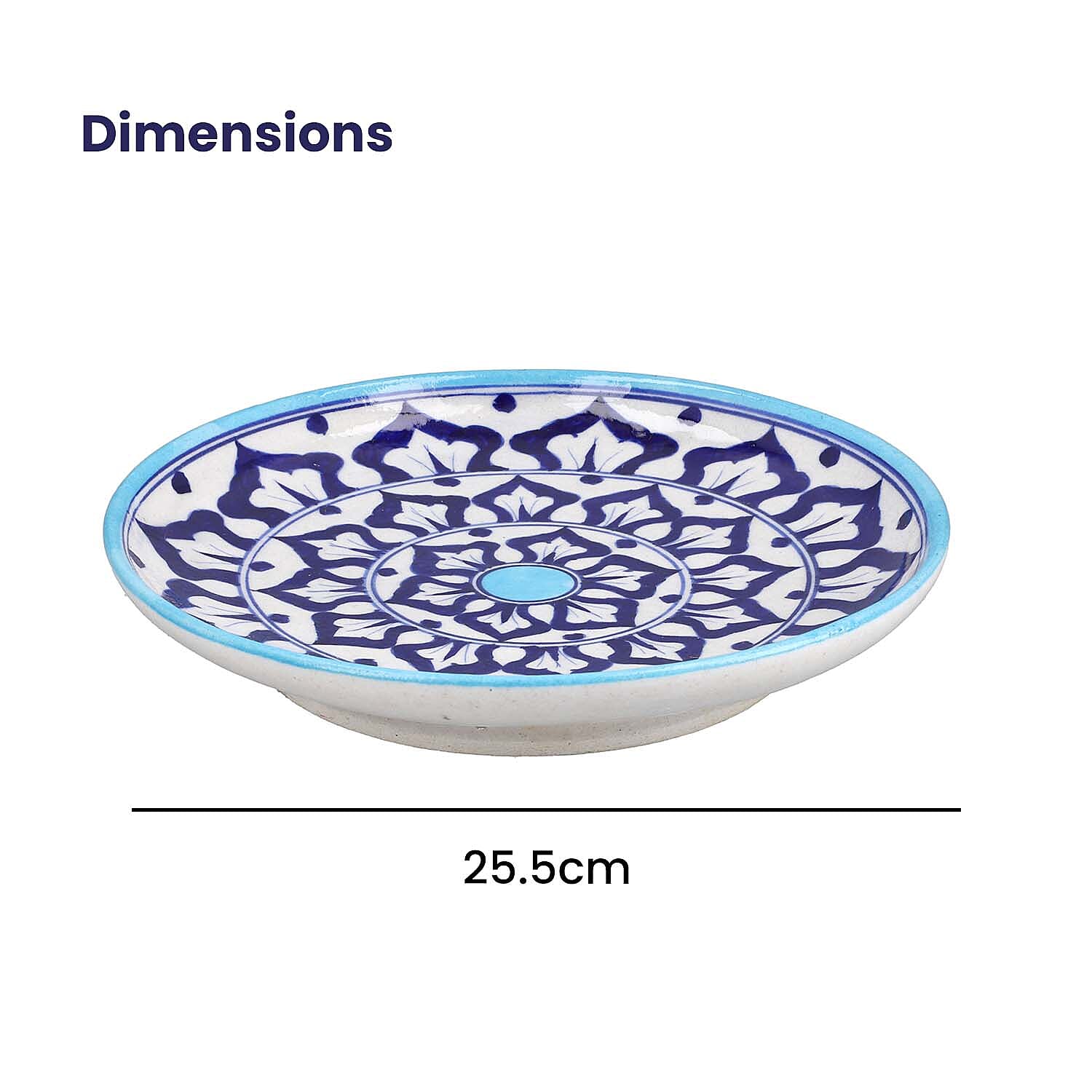 Set of 4 Hand Painted Ceramic Plates for Kitchen appliances and Home dÃ©cor - Blue and White 6320945 7