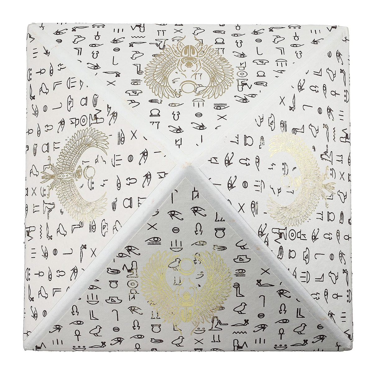 Set of 2 Handmade Paper and Handblock Printed Pyramid Shape Boxes - Egyptian Symbols 7192466 8