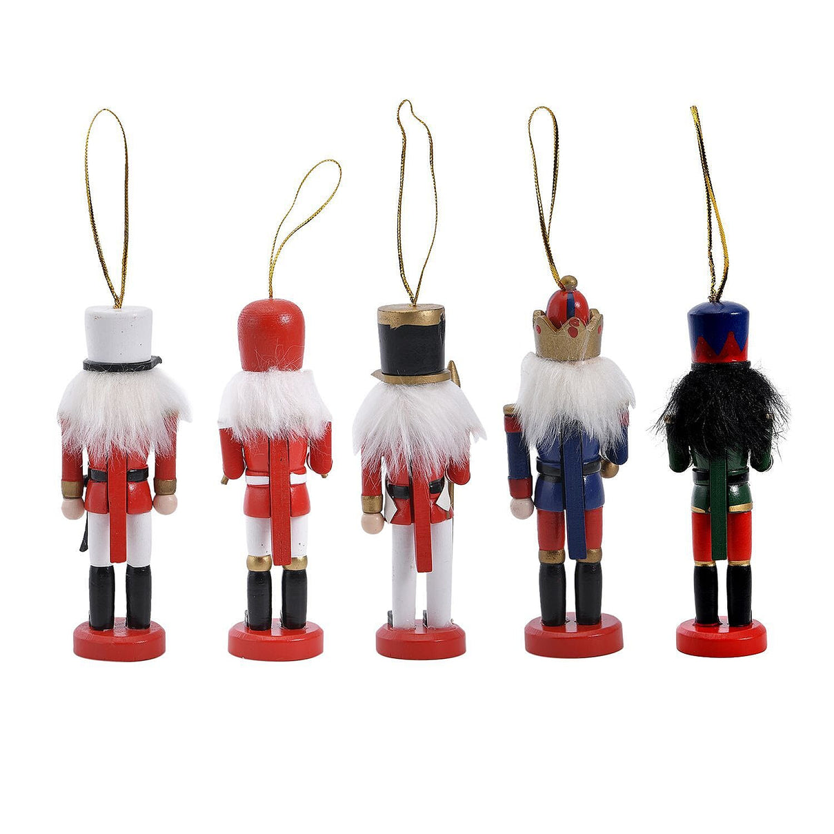 Set of 5 Hanging Wooden Soldier Shaped Nutcrackers - Multi 8900313 2