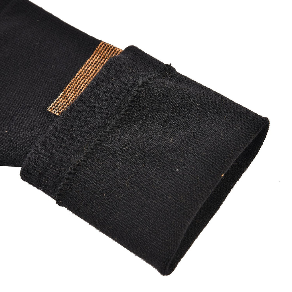 2 Pairs Antibacterial Copper Infused Compression Long Socks (Size L-XL, 9 to13) - Black