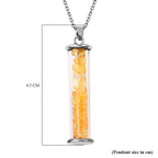7 Piece Set - Mozambique Garnet, Citrine & Multi Gemstones 7 Bottle Pendant with Chain (Size - 20) in White Tone.