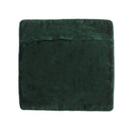 Set of 2 Solid Velvet Cushio Cover with Pom Poms (Size 45x45 Cm) Green