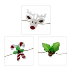Set of Three Novelty Christmas Lights, Reindeer, Mistletoe and Candy Cane