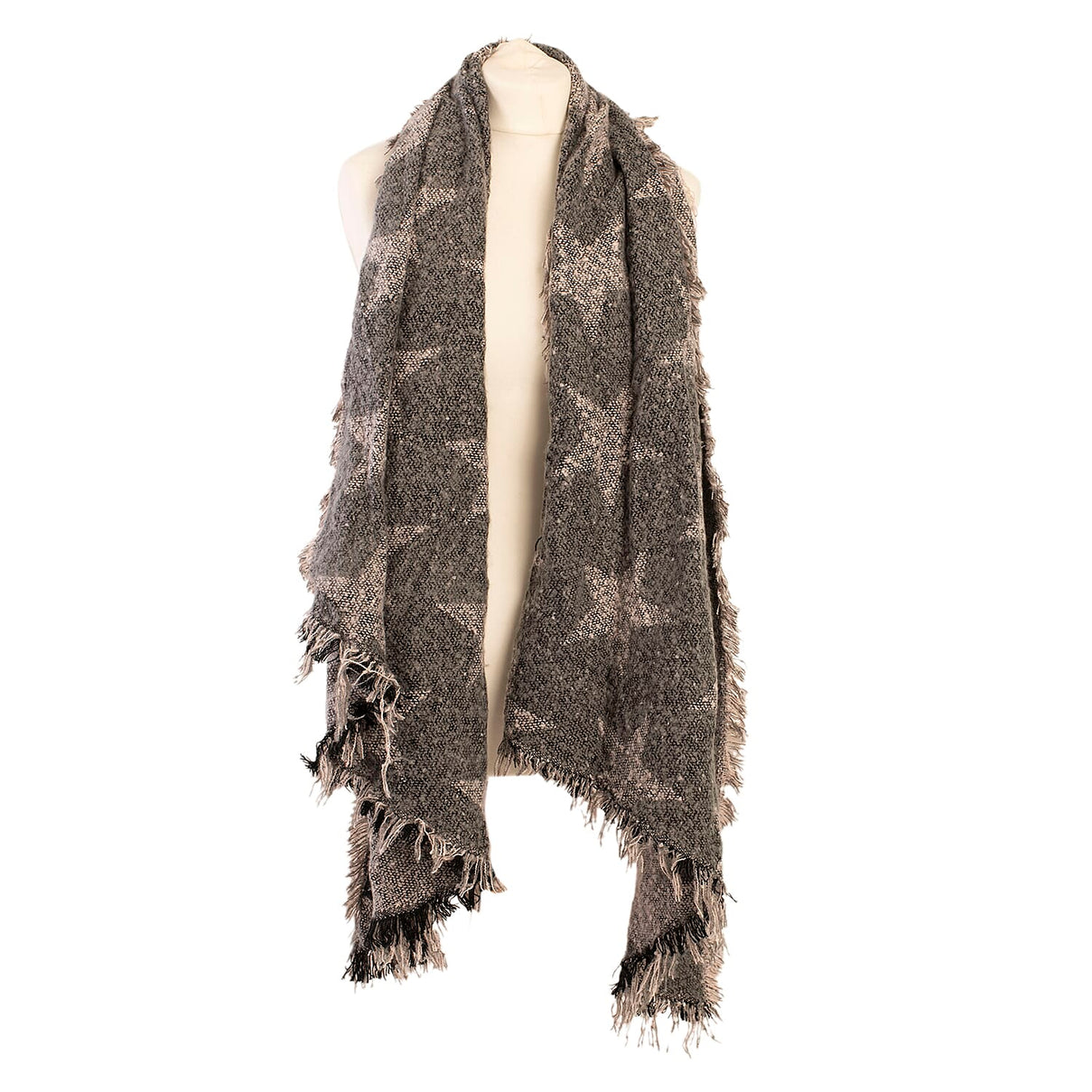 Set of Winter Scarf (Grey) and Gloves (Marroon) 7970226 1