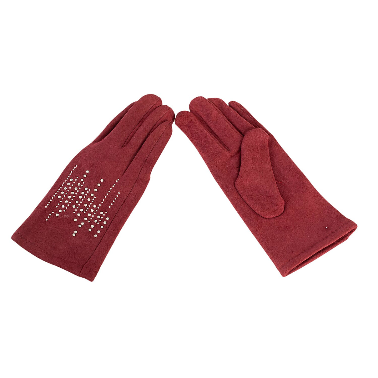 Set of Winter Scarf (Grey) and Gloves (Marroon) 7970226 4