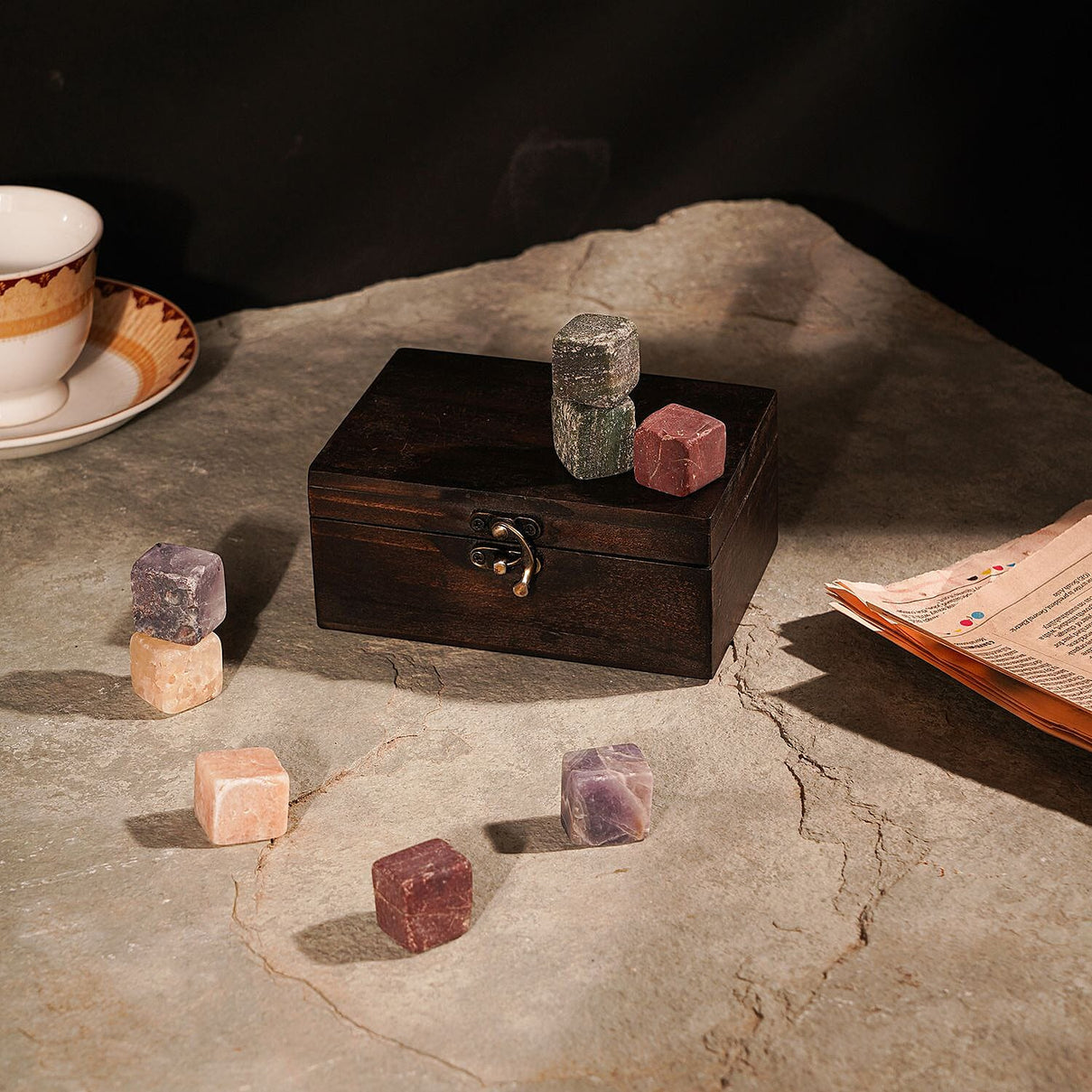 Set of 8 - Whisky Cooling Stone Set in Wooden Box - Multi 8440787 2