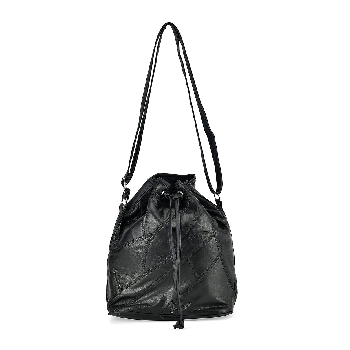 One Time Closeout - 100% Genuine  Leather Bucket Bag (Size 29x23x15 cm) - Black 7748960 0