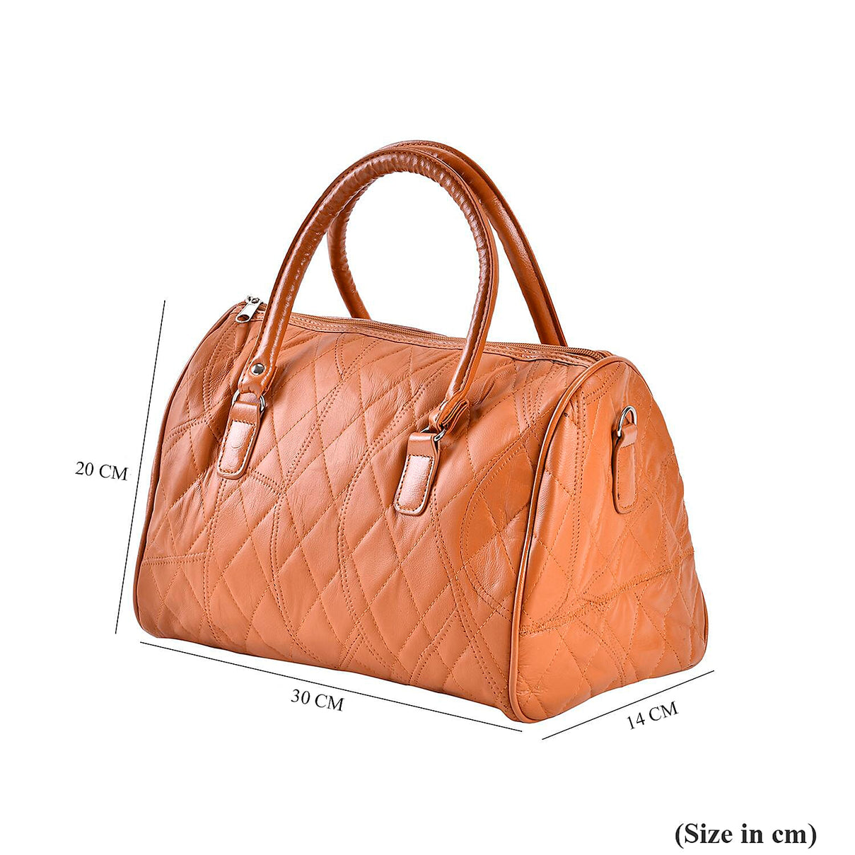 One Time Close Out Deal -Genuine Leather Duffle Bag with Handle Drop - Tan 7638625 5