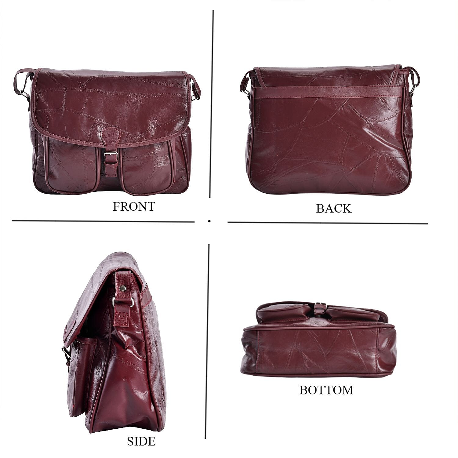 Closeout Deal - Multi-Pocket Genuine Leather Crossbody Bag 7748919 1