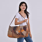 100% Genuine Leather Travel Duffle Bag (Size 51x23x28 cm) - Multi Color & Black