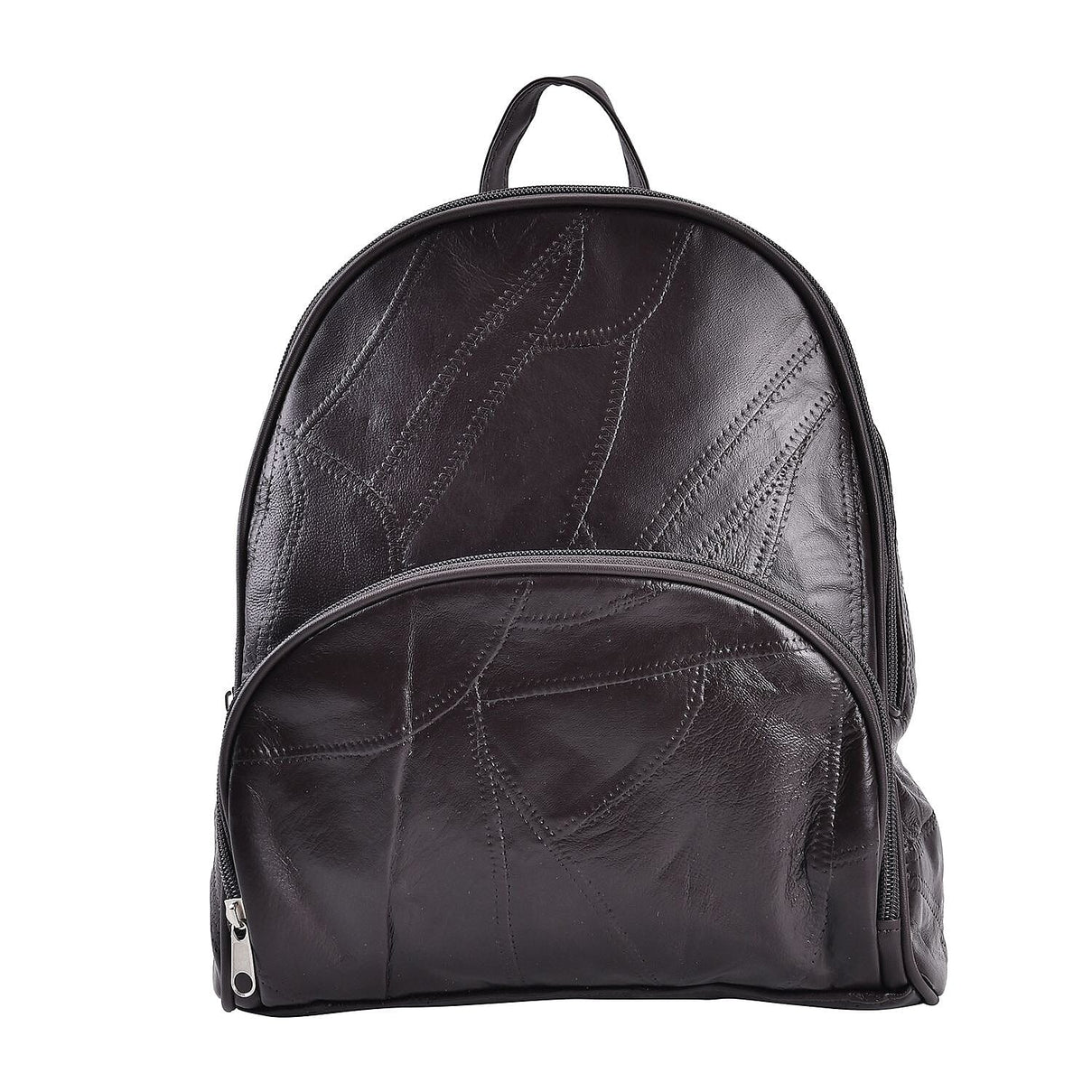 Sheepskin Leather Solid Backpack (Size 27x25x10 ) - Brown &amp; Black 7746284 0