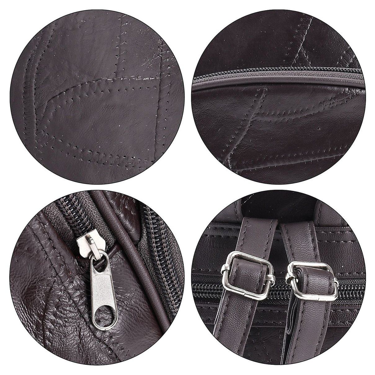 Sheepskin Leather Solid Backpack (Size 27x25x10 ) - Brown &amp; Black 7746284 4