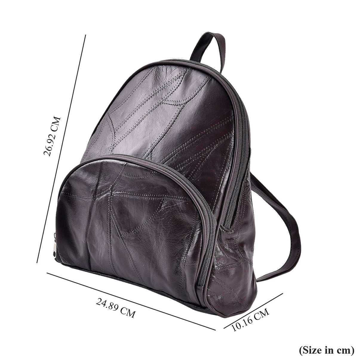 Sheepskin Leather Solid Backpack (Size 27x25x10 ) - Brown &amp; Black 7746284 5
