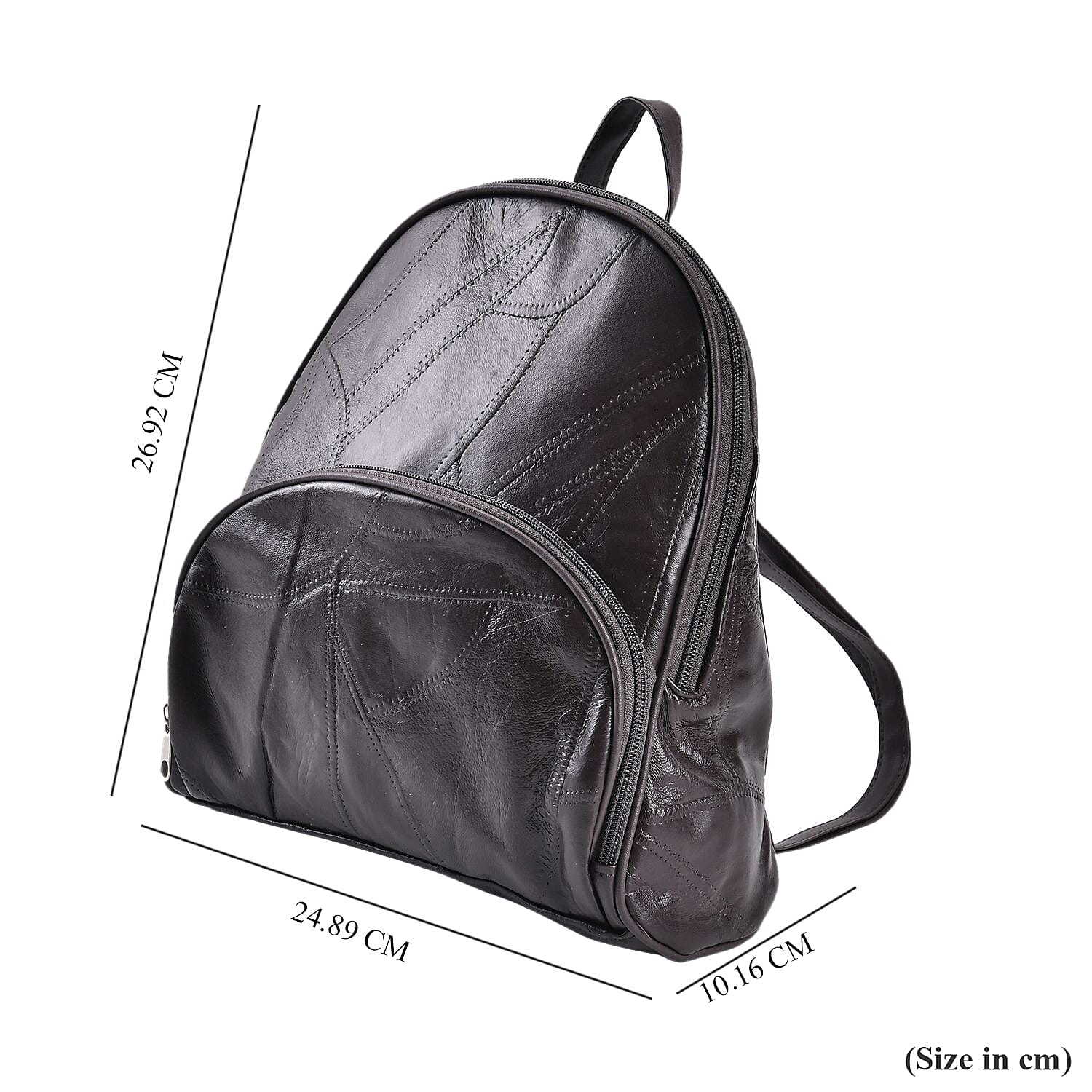 Sheepskin Leather Solid Backpack (Size 27x25x10 ) - Brown &amp; Black 7746284 5