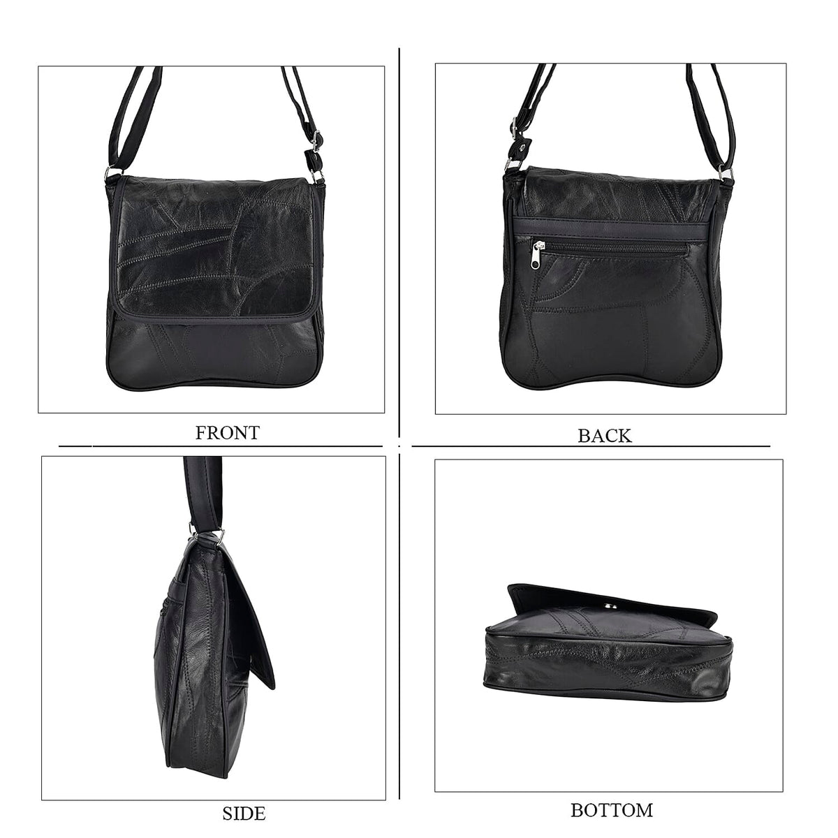 100% Patchwork Leather Solid Crossbody Bag 7746275 2