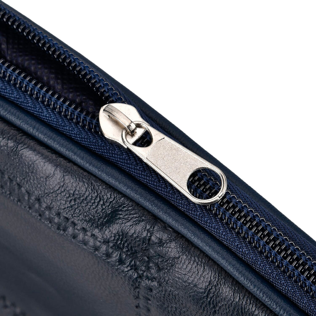 One Time Closeout - 100% Genuine Leather Solid Shoulder Bag (Size 38x27x10 cm) - Blue