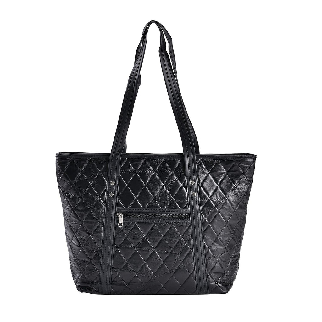Closeout Deal - Genuine Leather Tote Bag (Size 40x30x10 cm) - Black