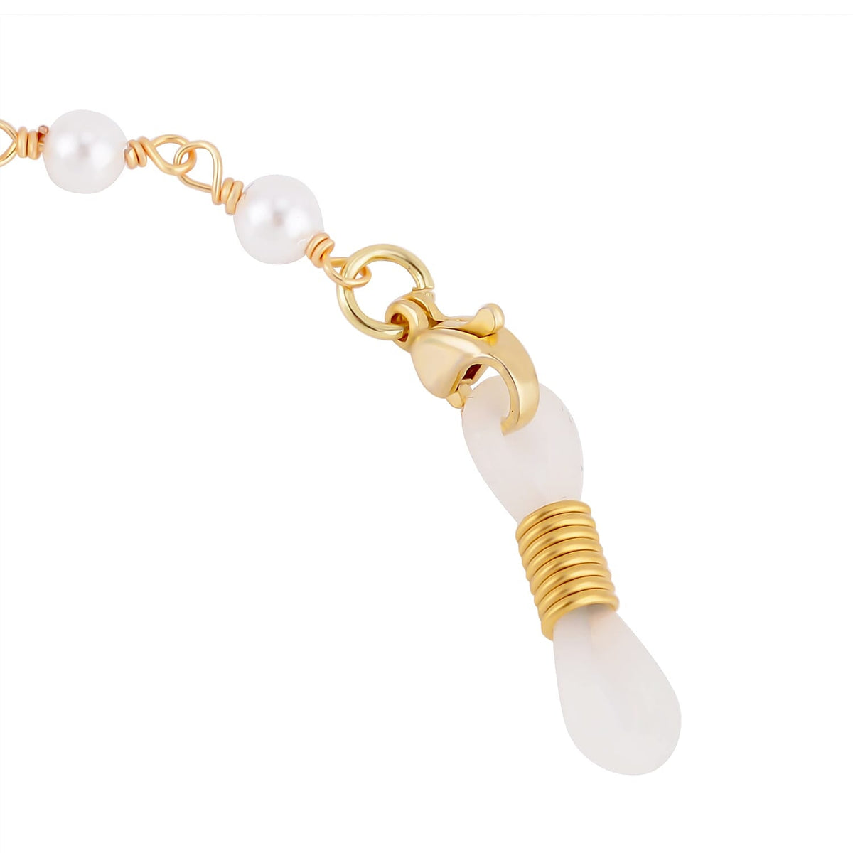Shell Pearl and Blue Howlite Glasses Chain (Size - 28) in Yellow Gold Tone 7267039 3
