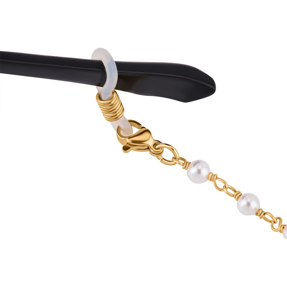 Shell Pearl and Blue Howlite Glasses Chain (Size - 28) in Yellow Gold Tone 7267039 4