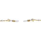 Shell Pearl and Blue Howlite Glasses Chain (Size - 28) in Yellow Gold Tone