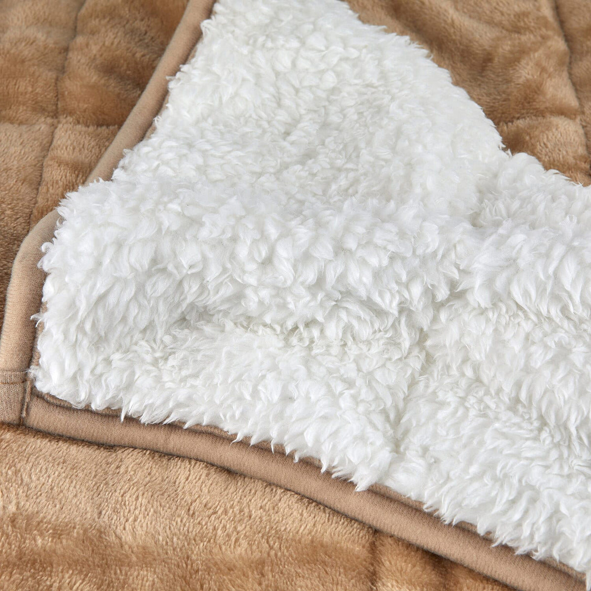 Fluffy Sherpa Fleece with a Soft and Smooth Plush Fleece Reverse - Weighted 6.9KG (Size 203x150 cm) - Taupe Cream 8019955 7