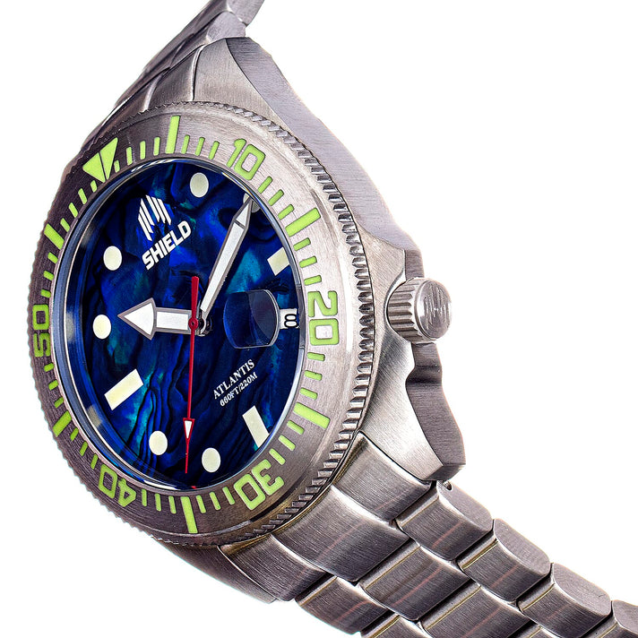 Shield Atlantis Automatic Movt. 20ATM Water Resistance Blue Dial Mens Watch with Silver Colour Stainless Steel Strap 8071995 2