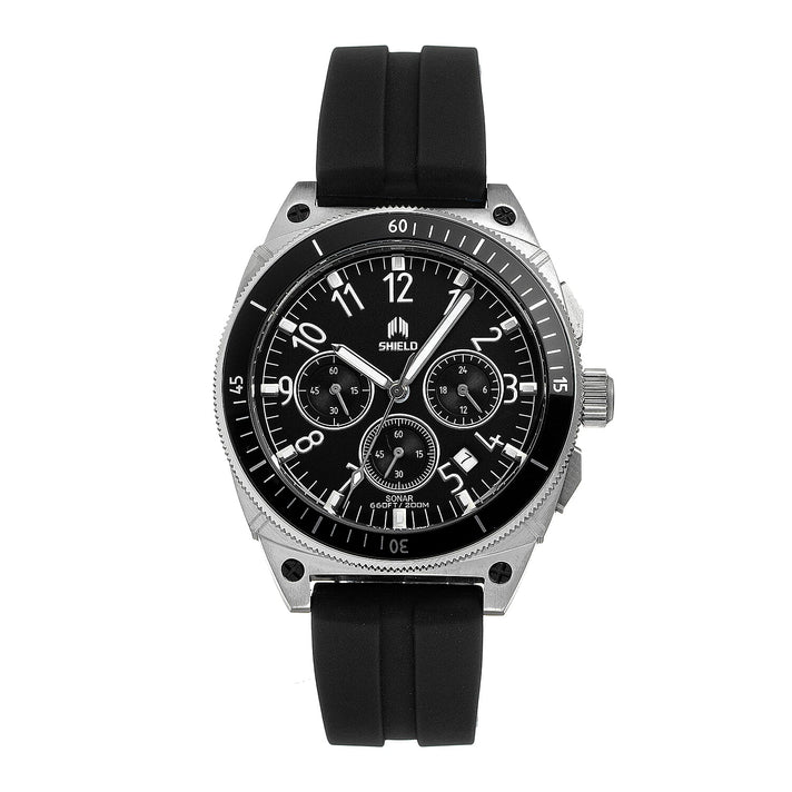 Shield Sonar Quartz Movt. 20ATM Water Resistance Black Dial Mens Watch with Black Strap 8072040 1
