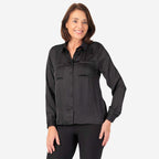 Womens Button Down Full Sleeve Shirt (Size 14) - Black