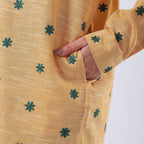 100% Cotton Relaxed Fit Embroidered Long Sleeve Shirt (Size L) - Yellow
