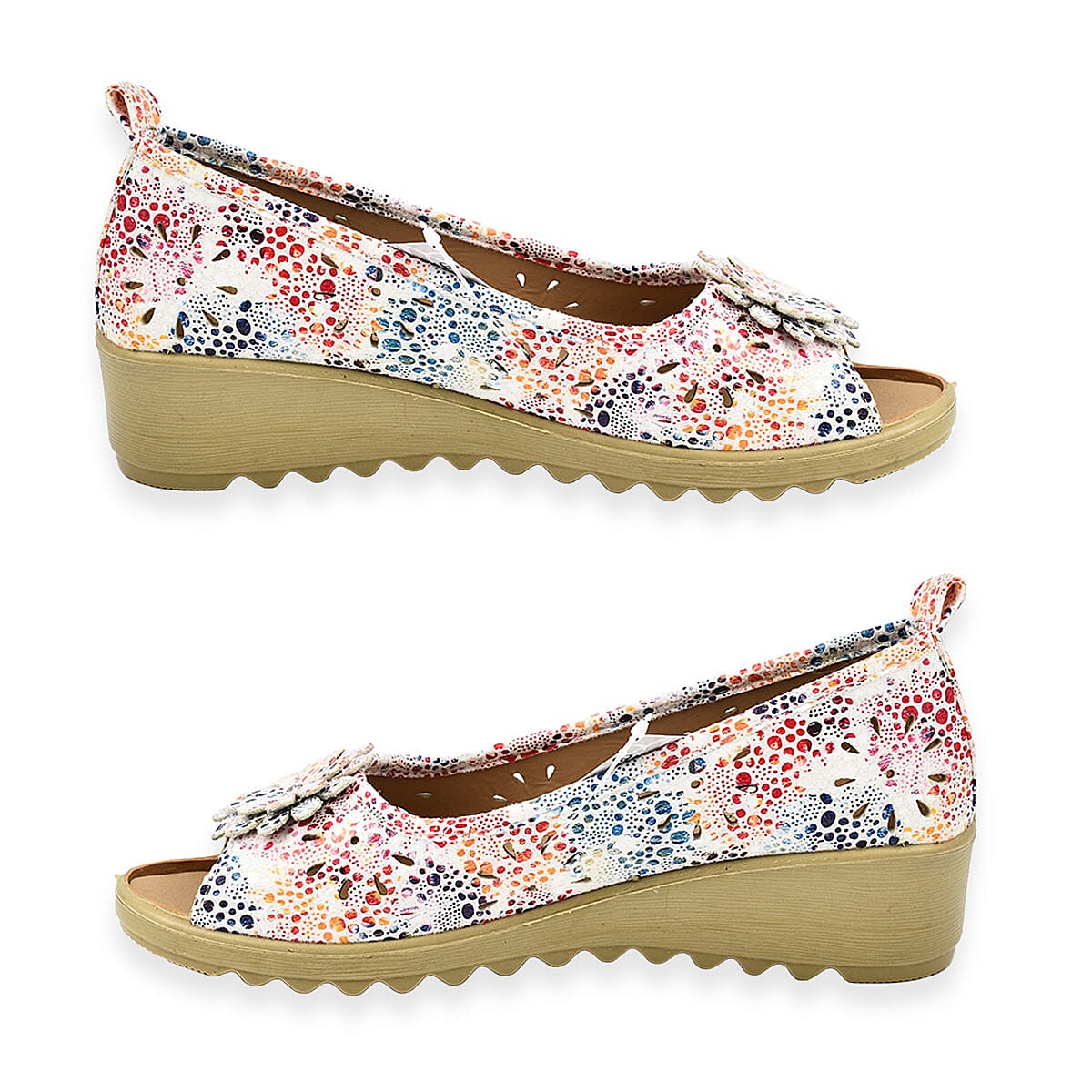 Shoe Tree Comfort Slip On Wedge Peep Toe Shirley Shoe (Size 3) - White 7772097 2