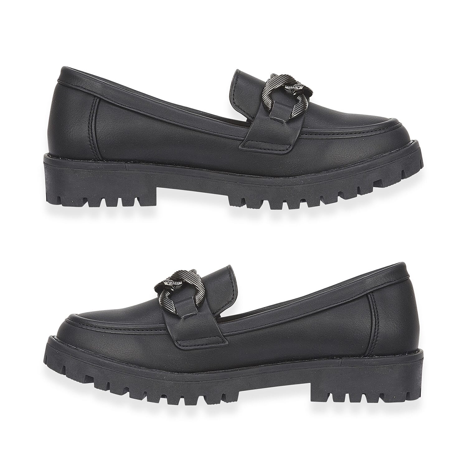 Adeline Ladies' Trendy Loafers With Padded Insole (Size 4) - Black V32522445 0