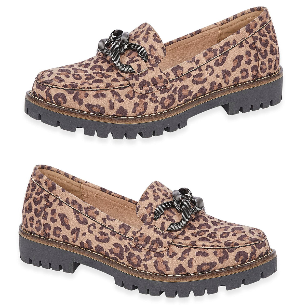 Adeline Ladies' Trendy Loafers With Padded Insole (Size 7) - Leopard 8259331 0