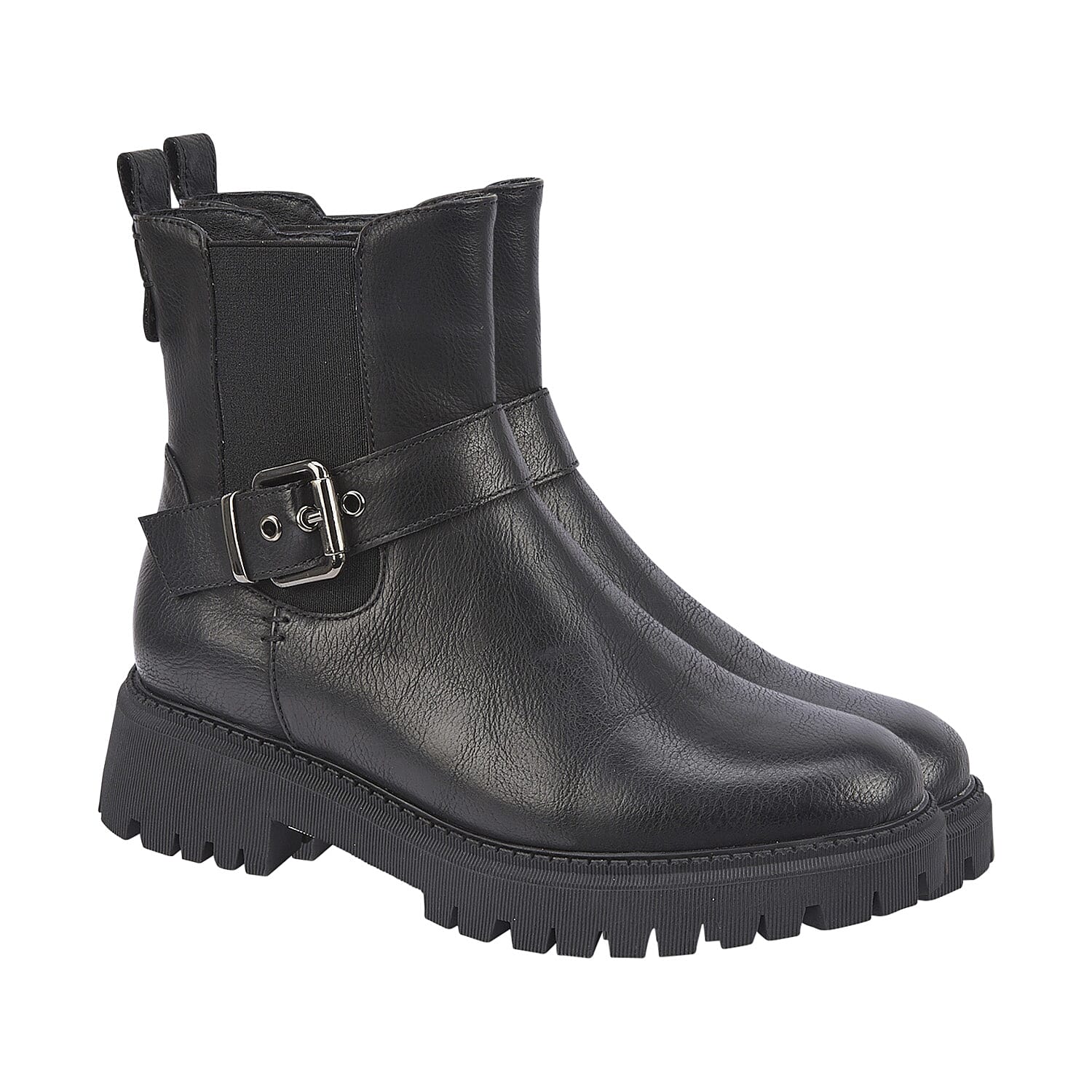 Shoes By Emma Lapari Cleated Sole Ankle Chelsea Boots (Size 4) - Black V32526267 0