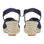 Shoes by Emma Ladies Nicola Wedge Sandal with Scallop and Buckle Strap (Size 6) - Navy