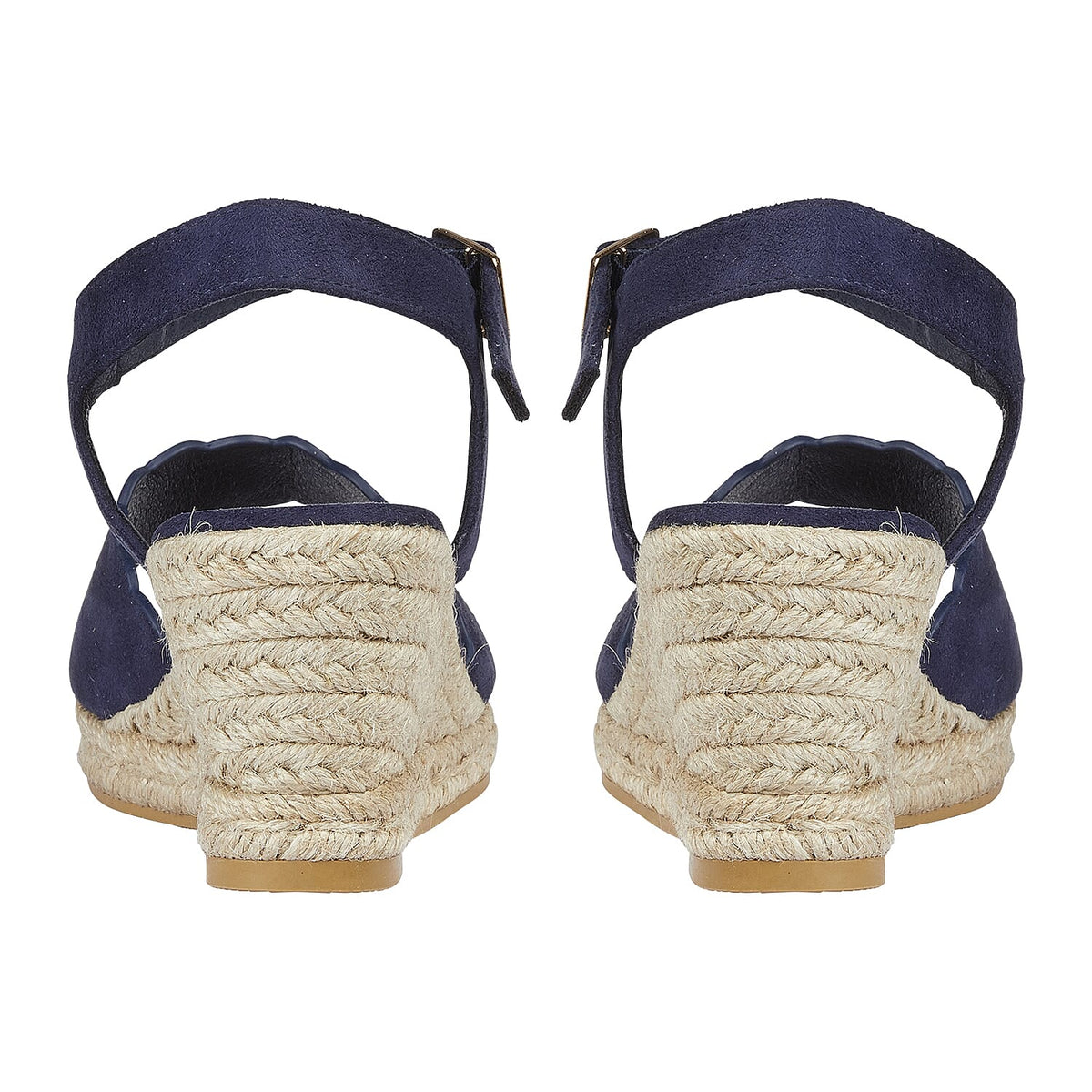 Shoes by Emma Ladies Nicola Wedge Sandal with Scallop and Buckle Strap (Size 5) - Navy 7816849 1