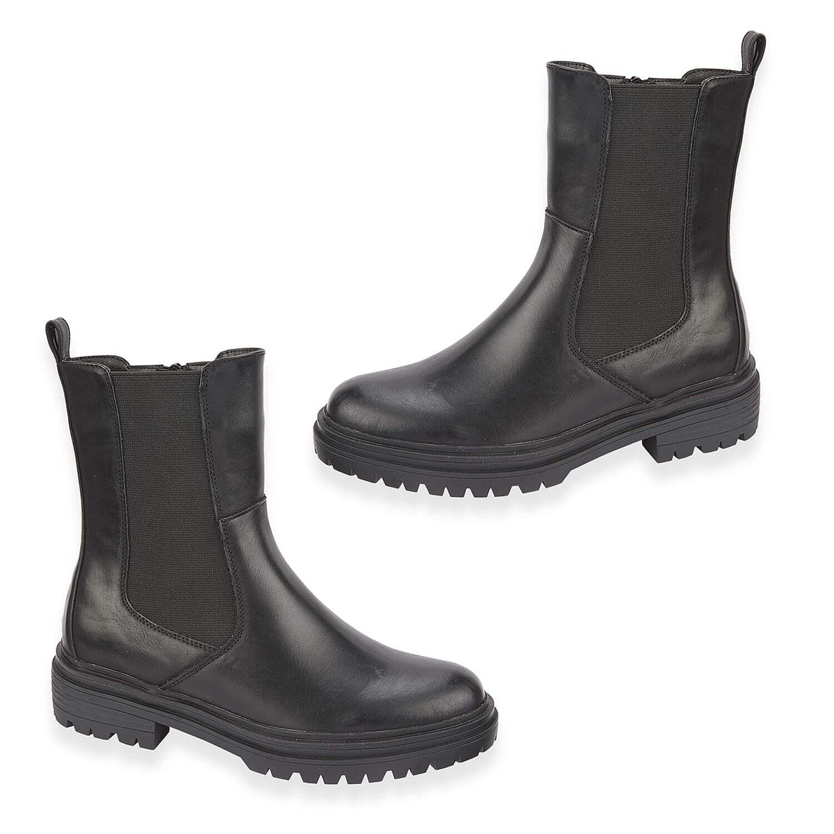 Shoes By Emma Gabrielle Ladies Chunky Lug Sole Chelsea Boots (Size 4) - Black V32614728 0