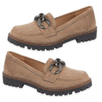 Emma Ladies Adeline Chain Trim Loafer Shoe (Size - 4) - Mink MF
