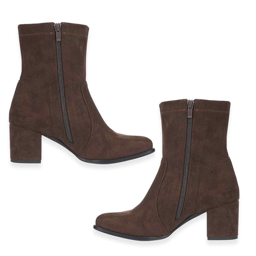 Emma Chloe Ladies Block Heel Ankle Boots (Size 6) - Brown