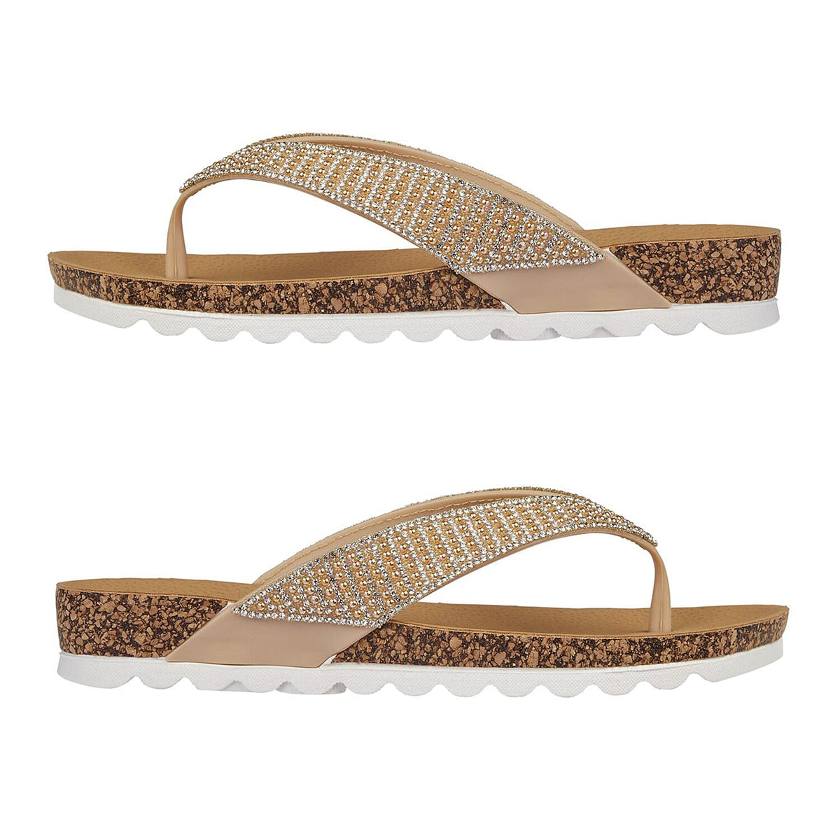 Shoes by Emma SUNSET Ladies Beaded Strap Detail Round Toe Sandal (Size 3) - Gold 7792032 1