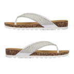Shoes by Emma SUNSET Ladies Beaded Strap Detail Round Toe Sandal (Size 3) - White