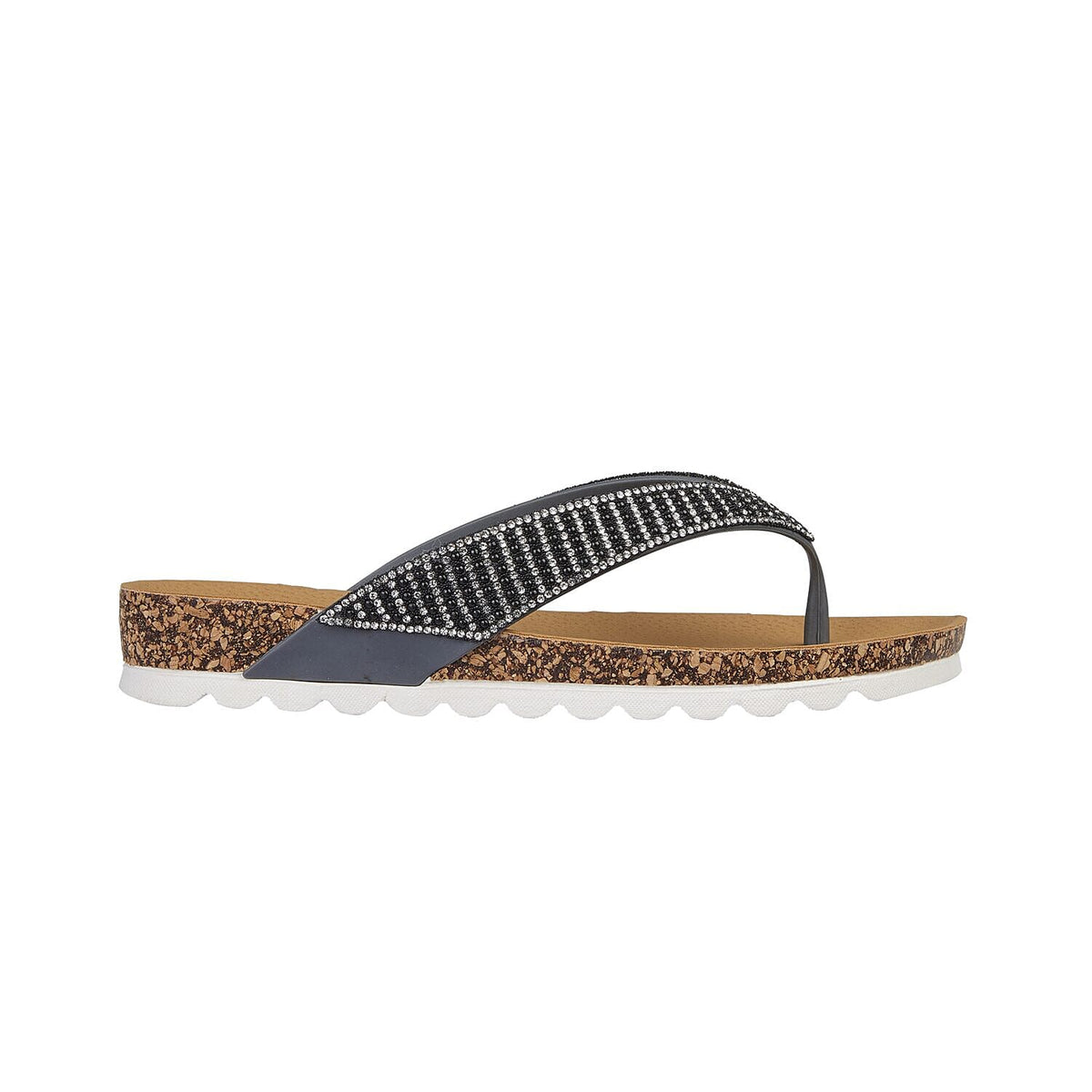 Shoes by Emma SUNSET Ladies Beaded Strap Detail Round Toe Sandal (Size 6) - Smoke 7792201 1